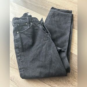 Abercrombie and fitch curve love dad jean straight leg black wash in size 2